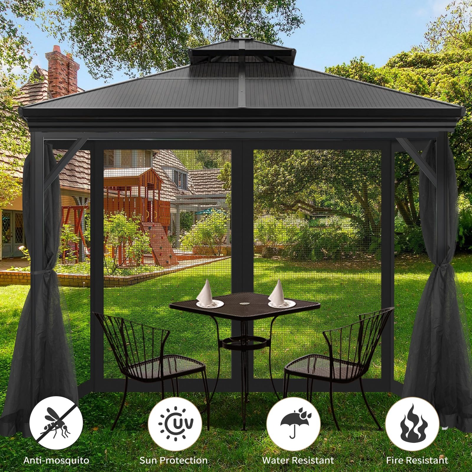 SNOWCITY 10x10 ft Gazebo Mosquito Netting