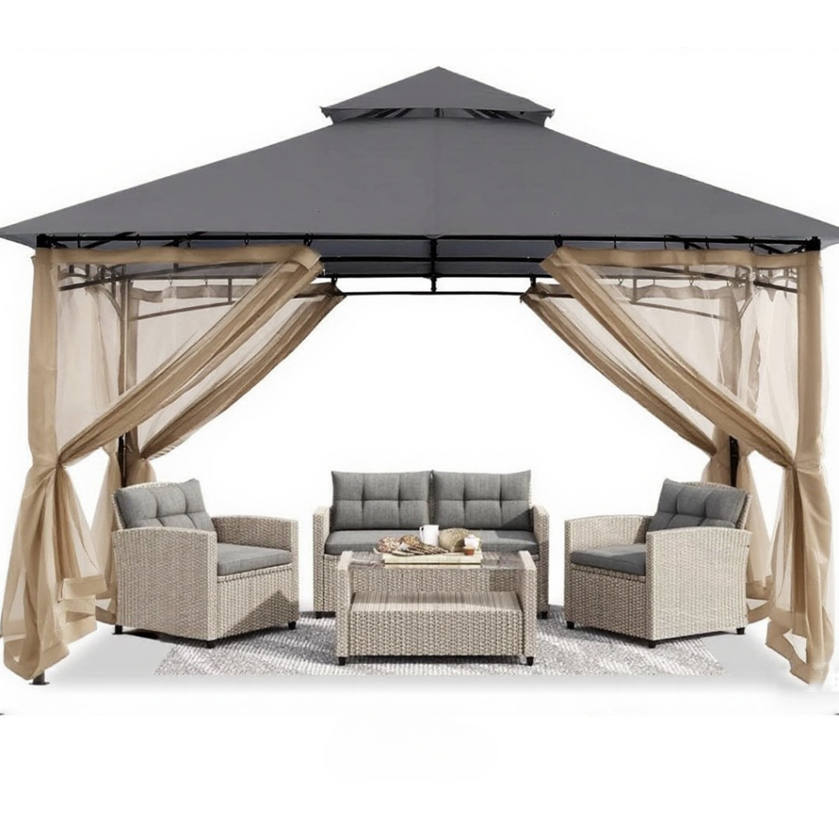 SNOWCITY Gazebo Universal Replacement Mosquito Netting 4-Panel