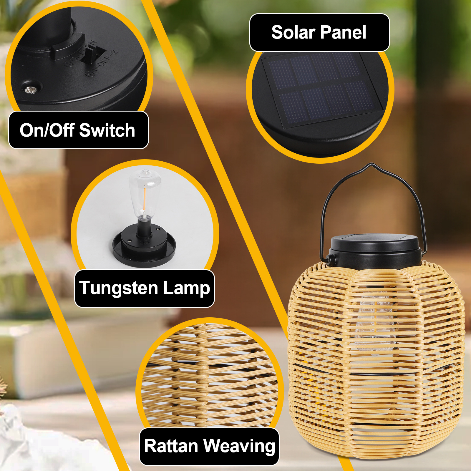SNOWCITY Outdoor Hanging Solar Lanterns Waterproof