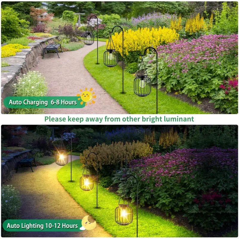 SNOWCITY Solar Lantern Outdoor Waterproof, 2 Pack