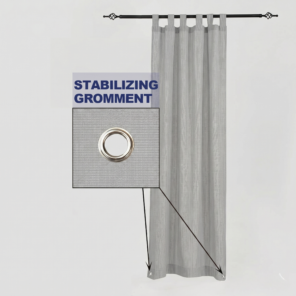 PENGI Outdoor Curtains Waterproof - Point Star Gray