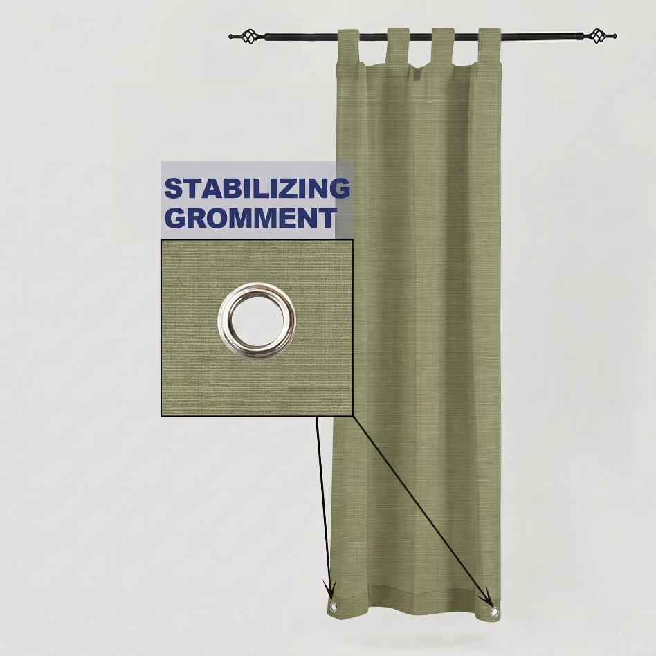 PENGI Outdoor Curtains Waterproof - Bamboo Gray Green
