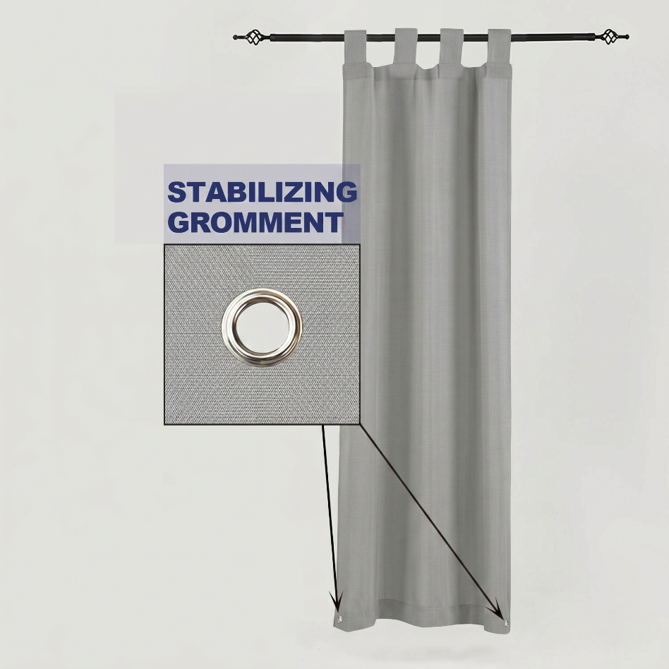 PENGI Outdoor Curtains Waterproof - Point Star Gray