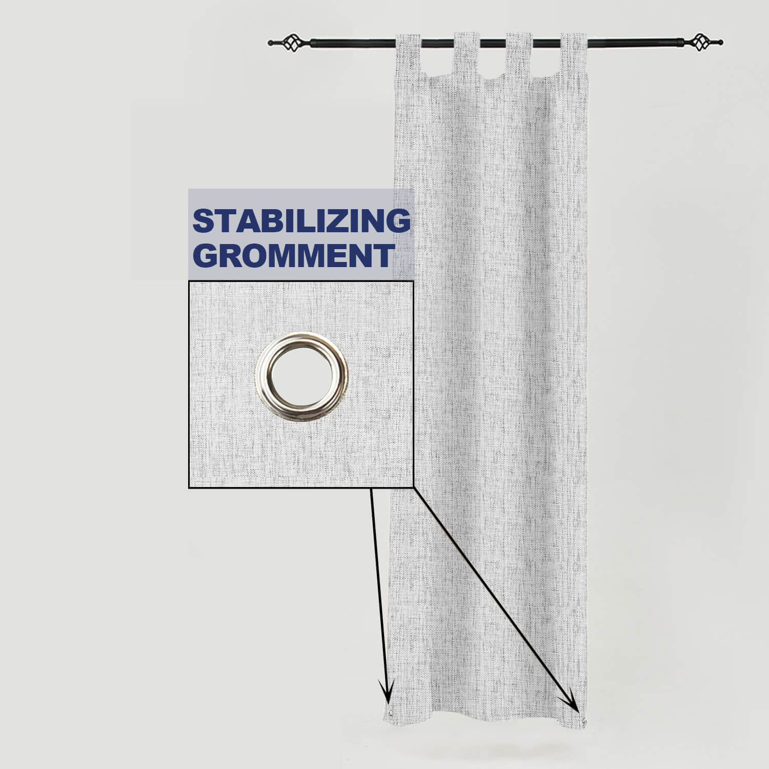 PENGI Outdoor Curtains Waterproof- Mix Sand