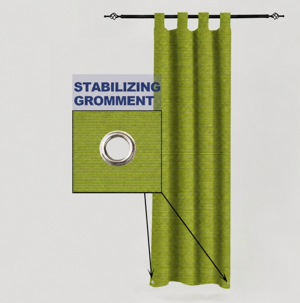 PENGI Outdoor Curtains Waterproof - Bamboo Moss Green