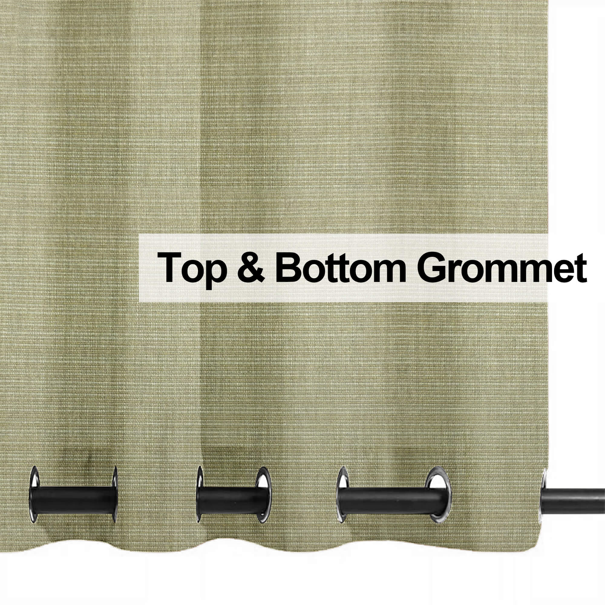 PENGI Outdoor Curtains Waterproof - Bamboo Gray Green