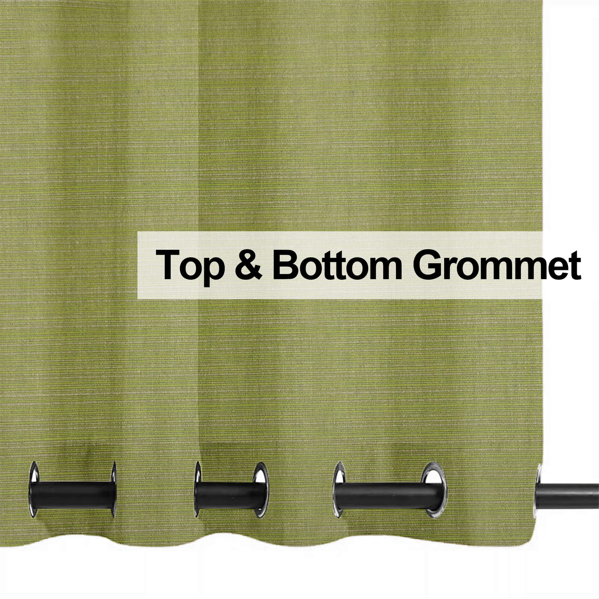 PENGI Outdoor Curtains Waterproof - Bamboo Moss Green