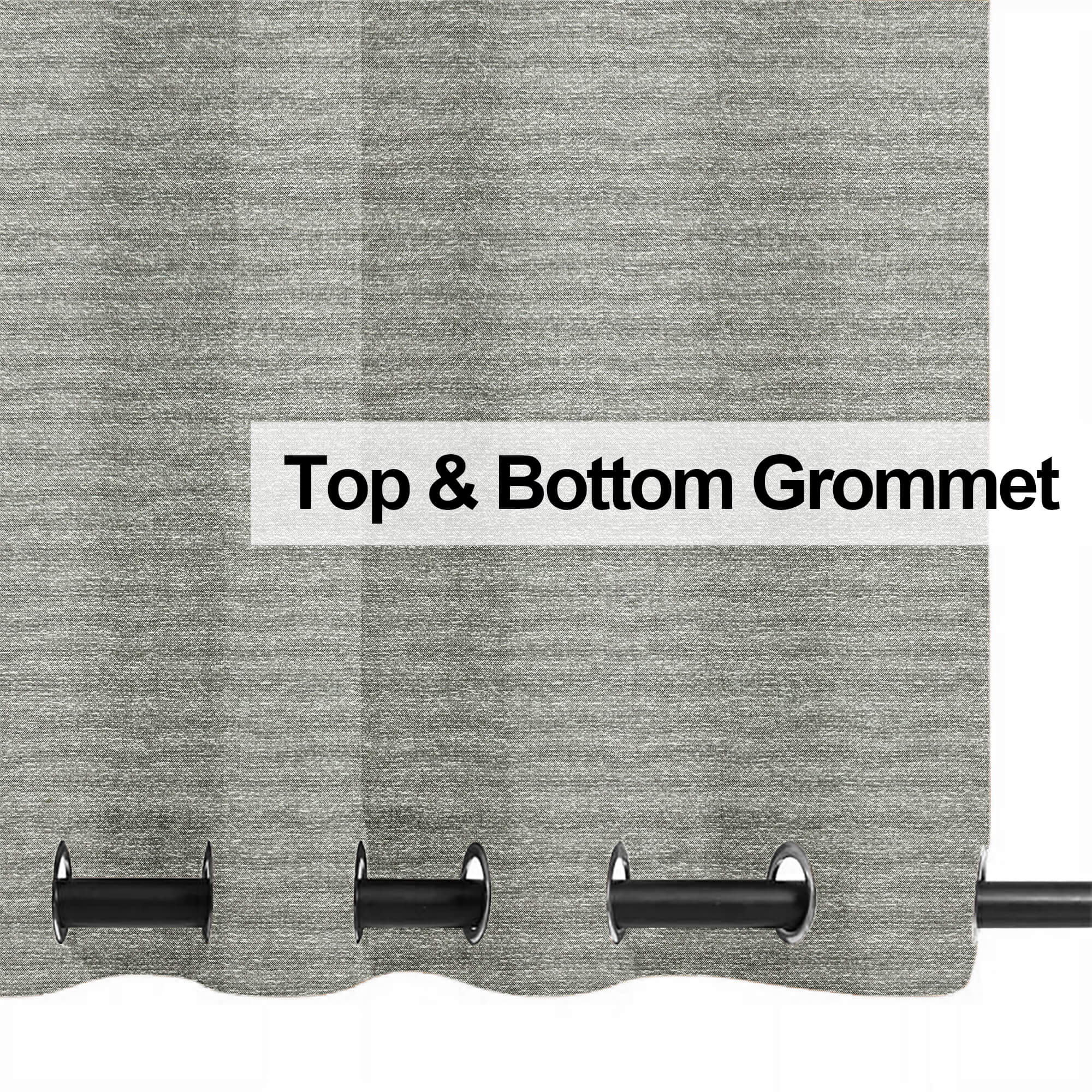 PENGI Outdoor Curtains Waterproof - Desert Misty Gray