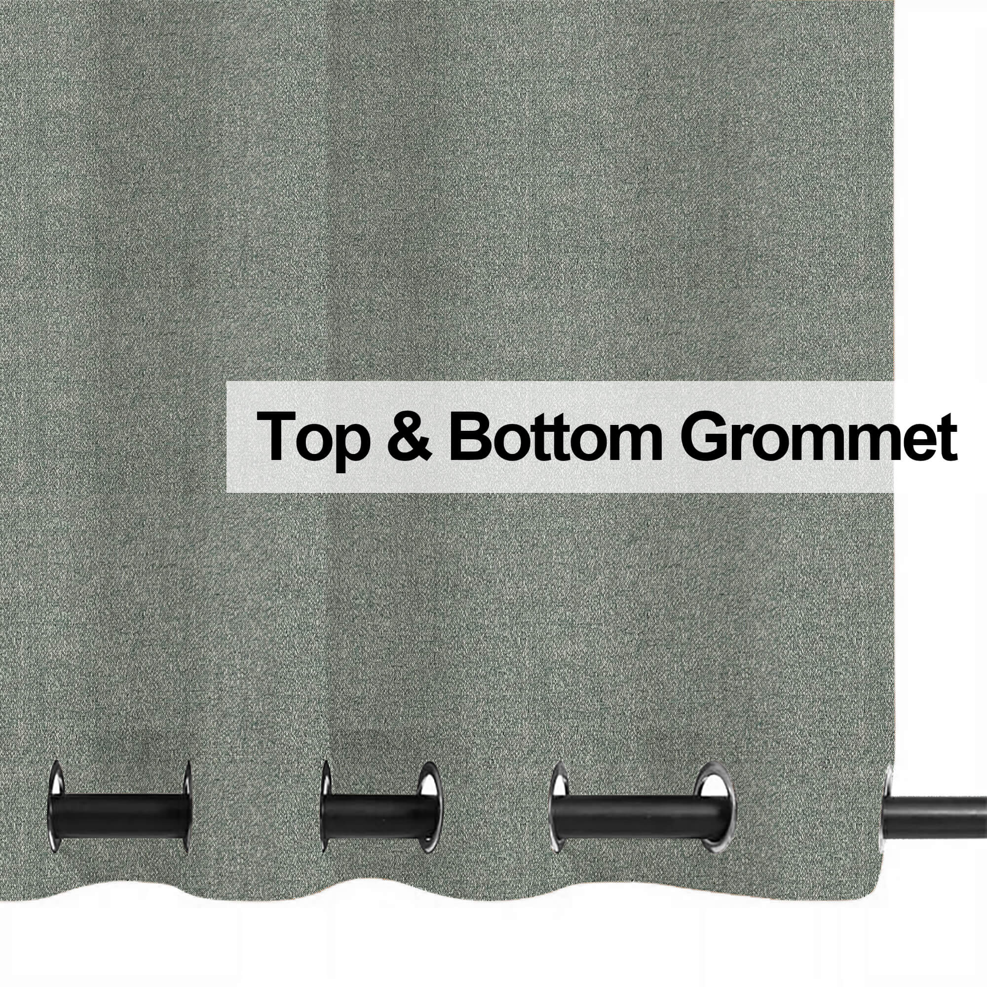 PENGI Outdoor Curtains Waterproof - Desert Granite Green