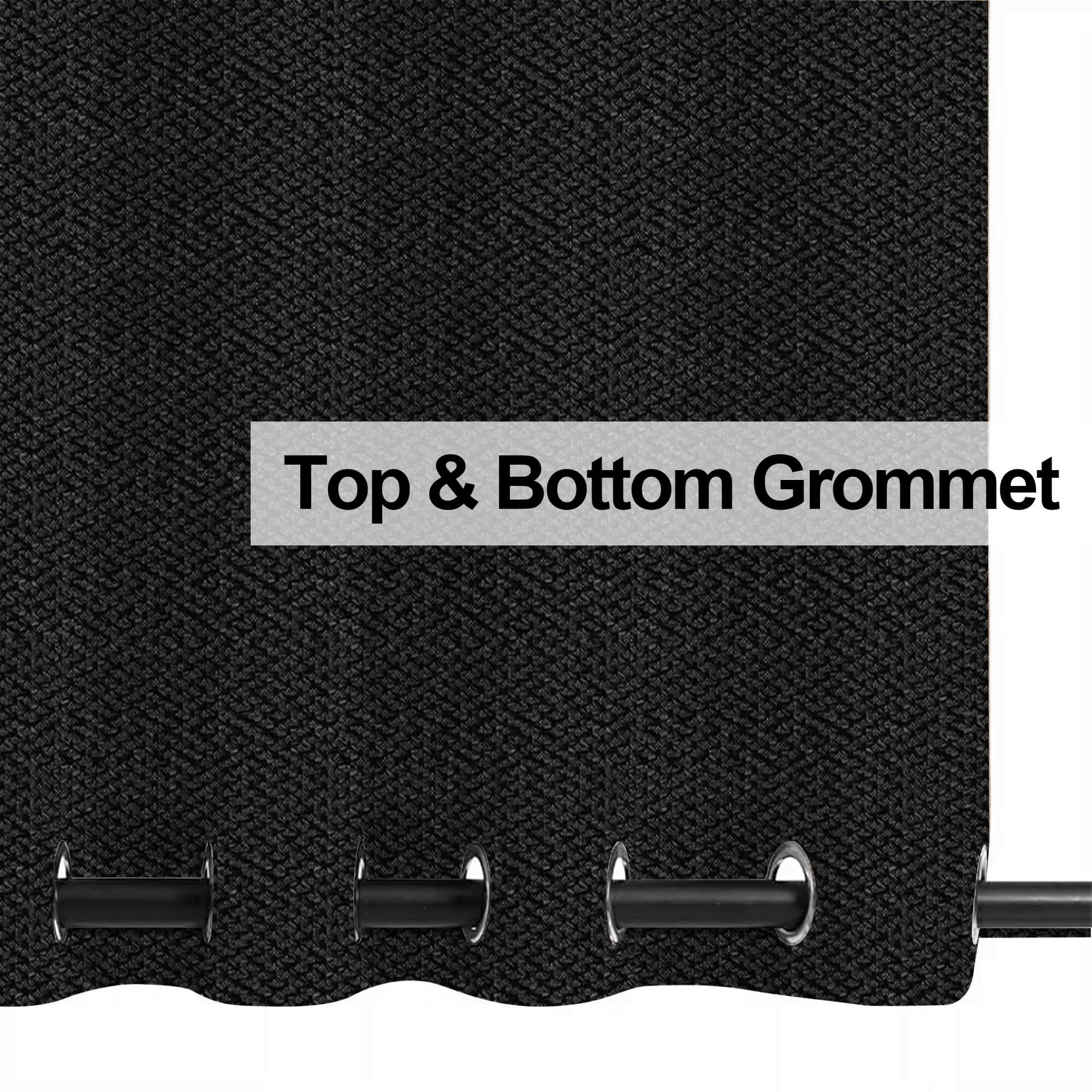 PENGI Outdoor Curtains Waterproof - Furcation Charcoal Gray