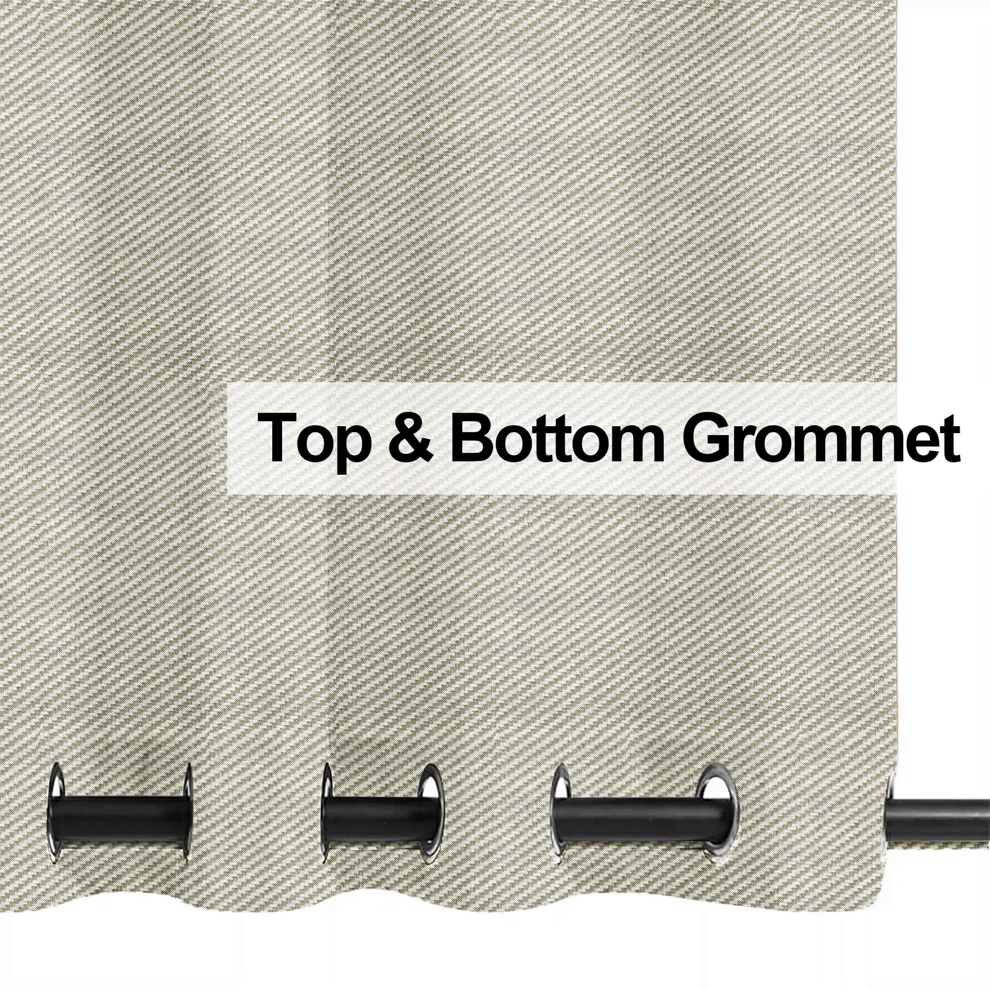 PENGI Outdoor Curtains Waterproof - Twill Khaki