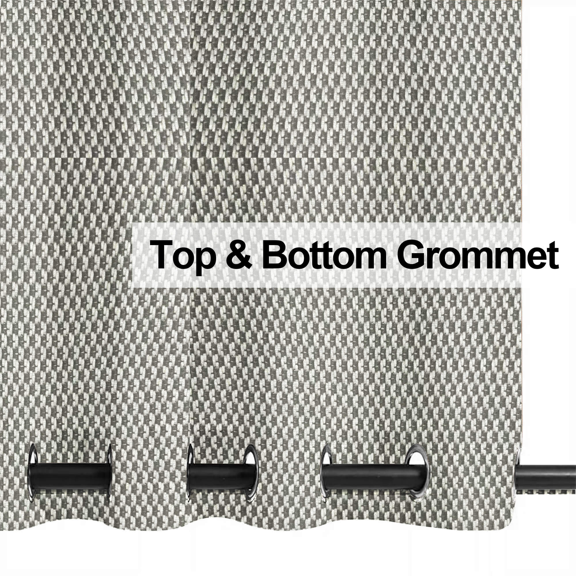 PENGI Outdoor Curtains Waterproof - Union Gray and White