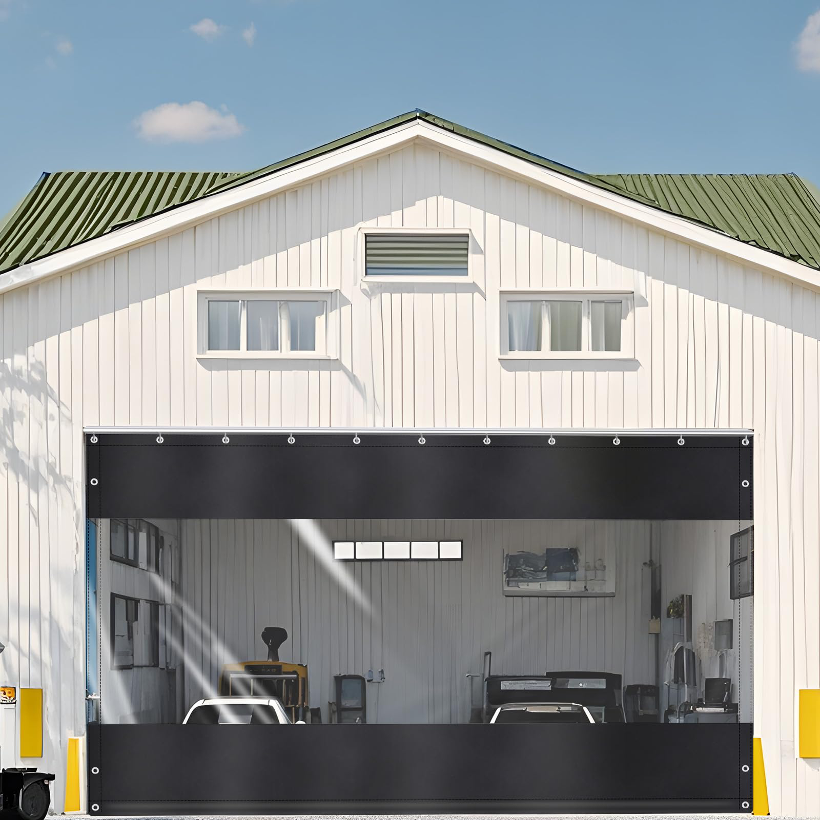 SNOWCITY Clear Vinyl Outdoor Curtains for Patio Cover and Garage Door Insulation, 1 Panel