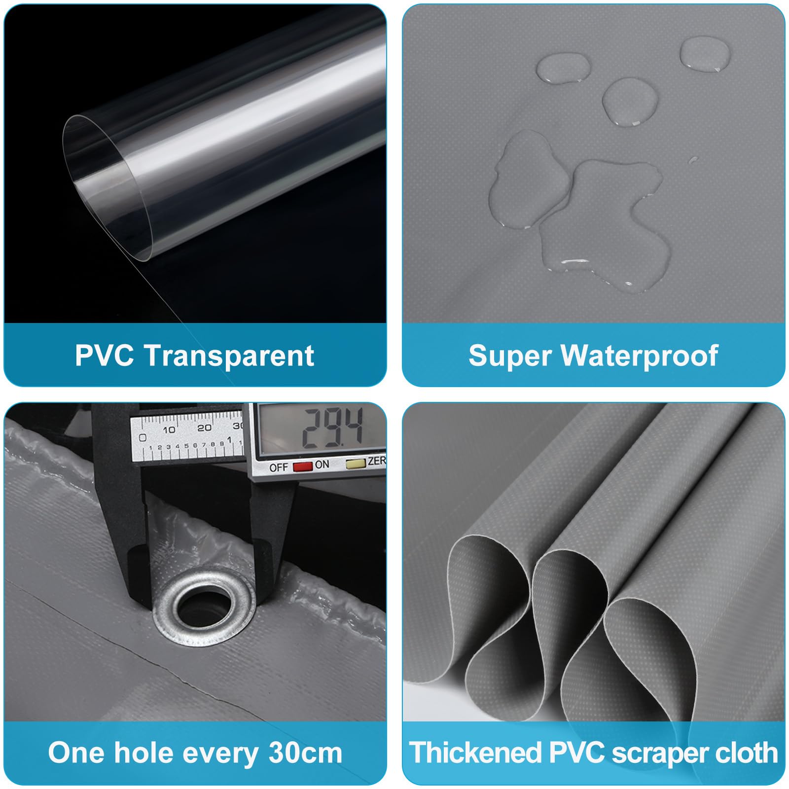 SNOWCITY Clear Vinyl Outdoor Curtains with Zippered Entry for Patio Cover and Garage Door Insulation, 1 Panel