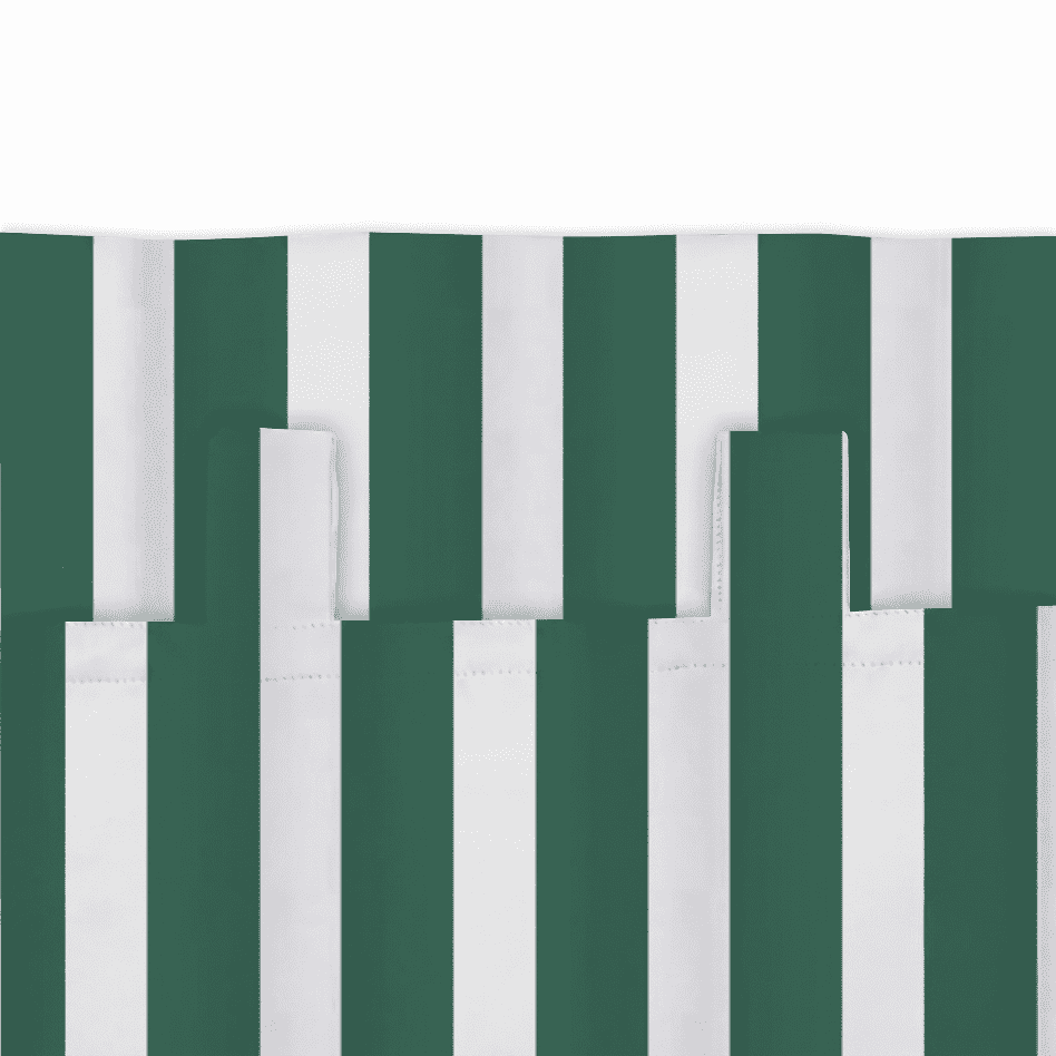SNOWCITY Forest Green Striped Outdoor Curtains Waterproof 1 Panel