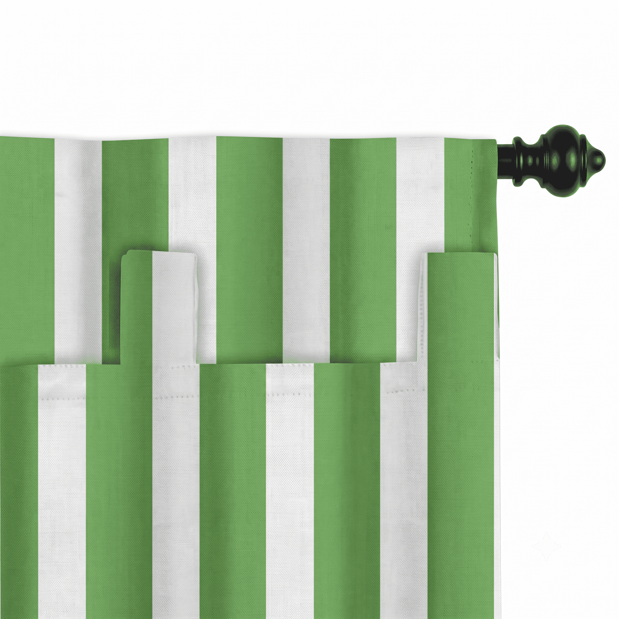 Striped Outdoor Curtains Waterproof 1 Panel LawnGreen