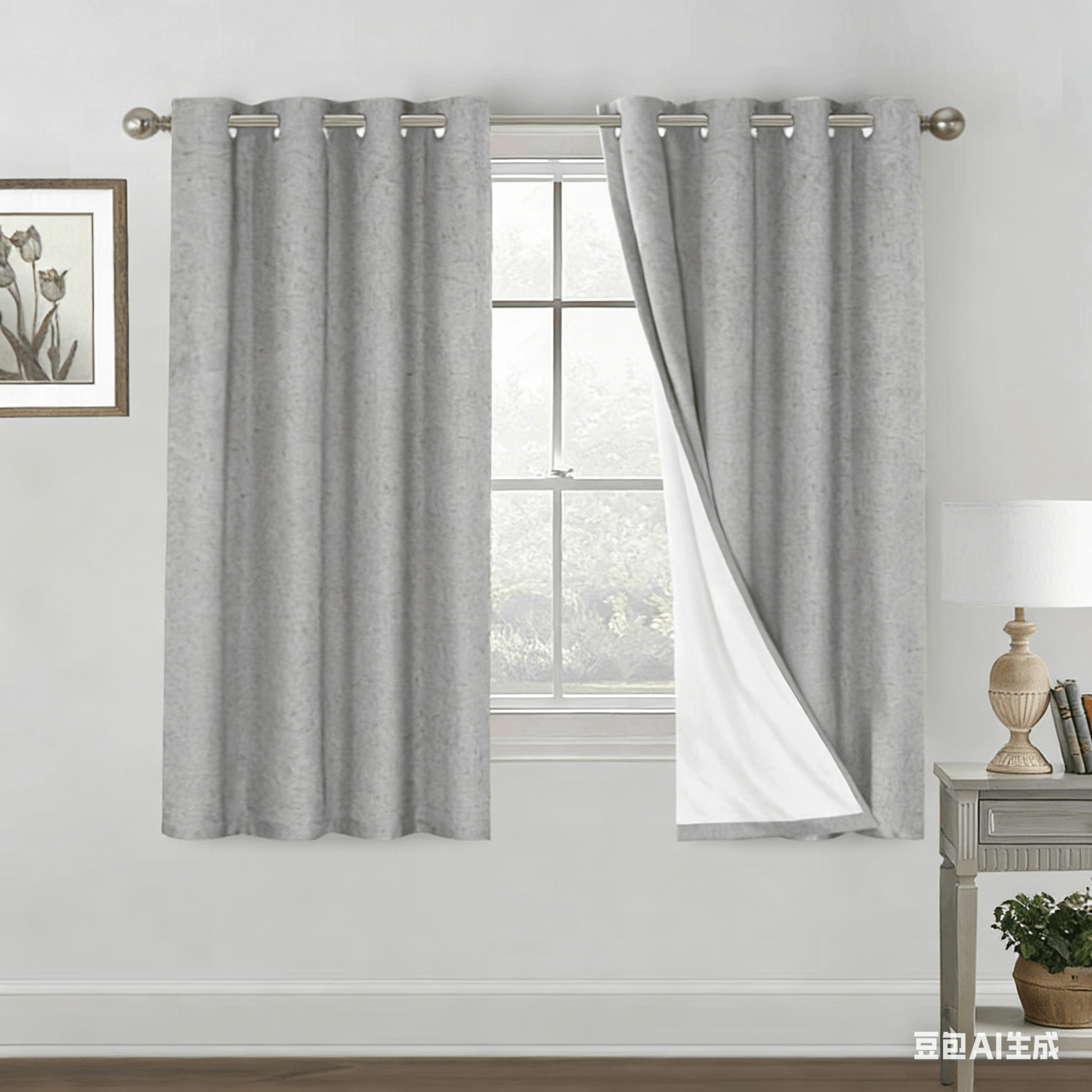 SNOWCITY Linen Blackout Outdoor Curtains Grommet Top