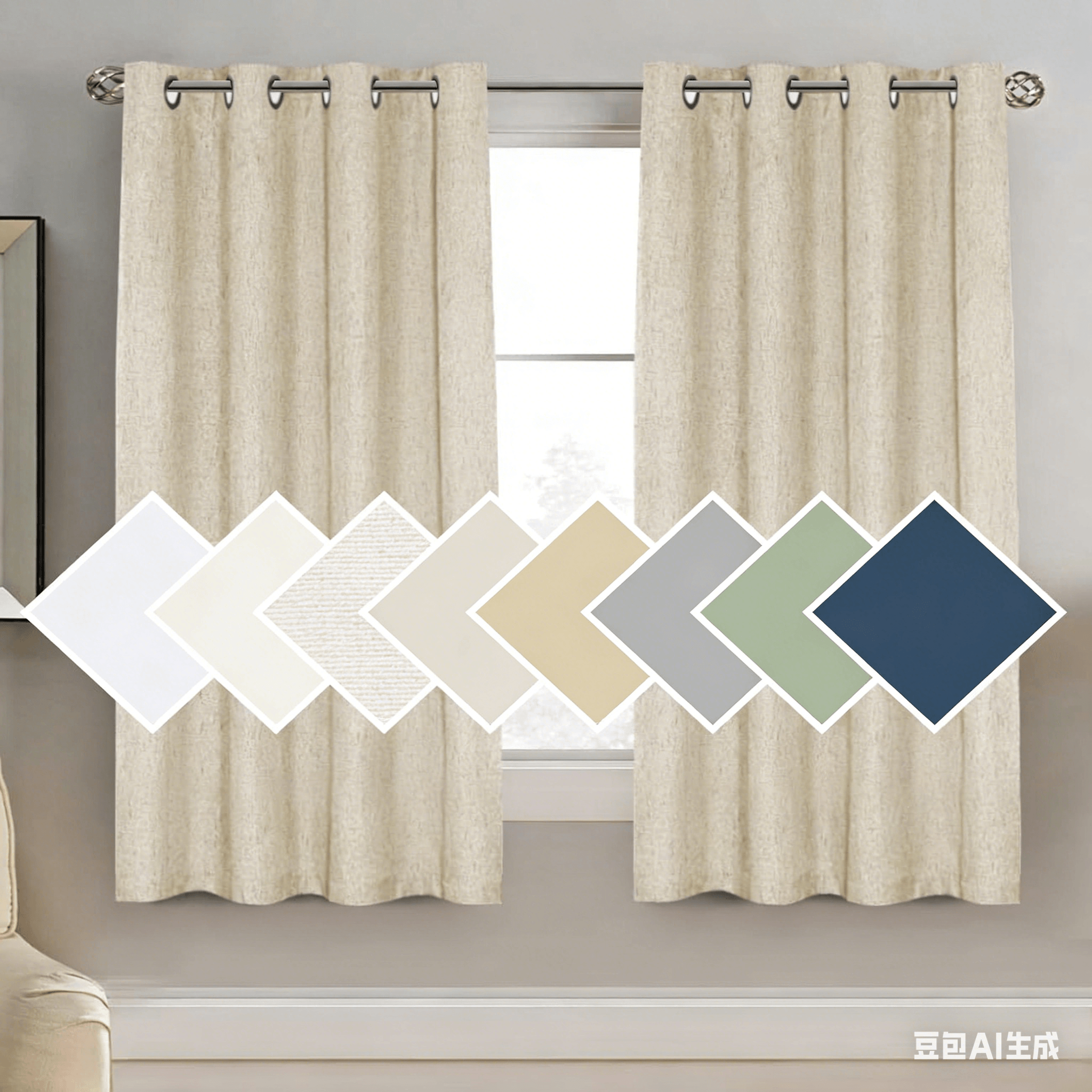 SNOWCITY Linen Blackout Outdoor Curtains Grommet Top