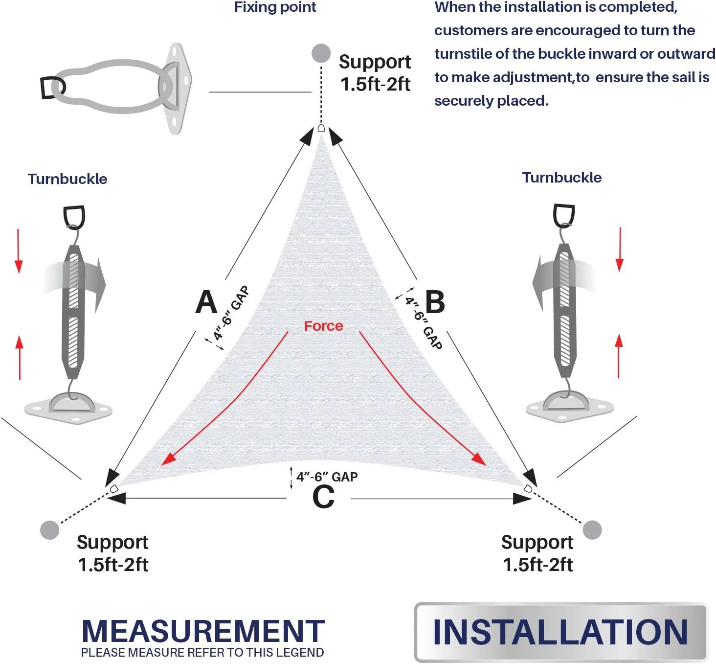 SNOWCITY Custom Triangle HDPE Sun Shade Sail for Patio/Pool