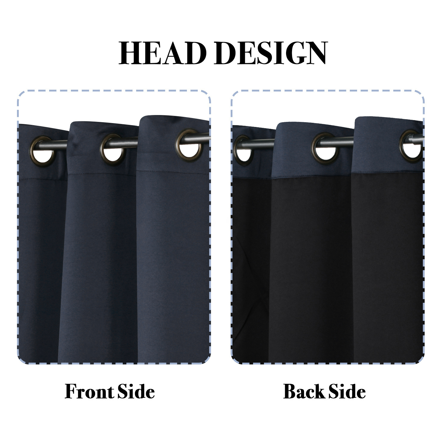 SNOWCITY Insulated 100% Blackout Curtains with Black Liner - Grommet Top