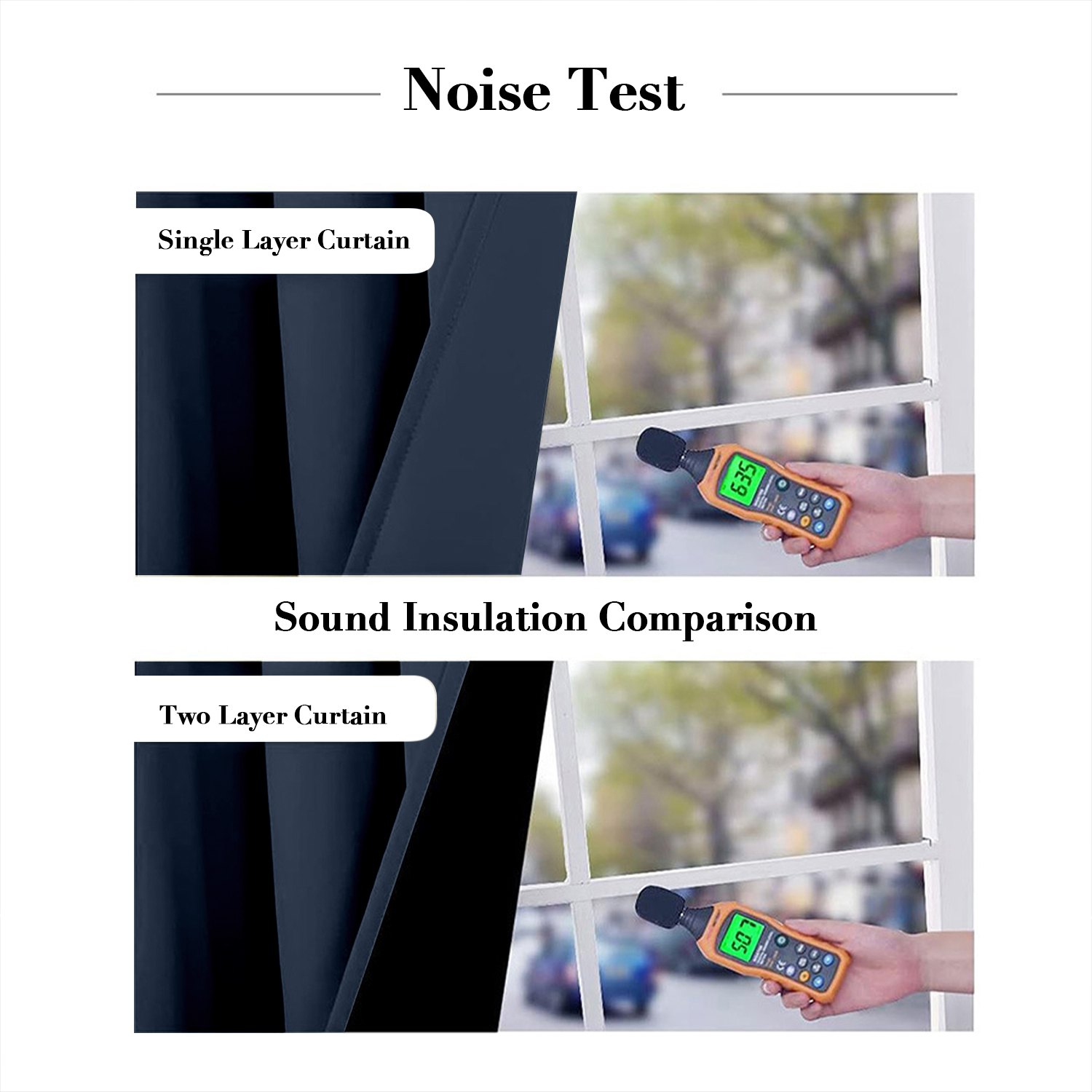 SNOWCITY Insulated 100% Blackout Curtains with Black Liner - Grommet Top