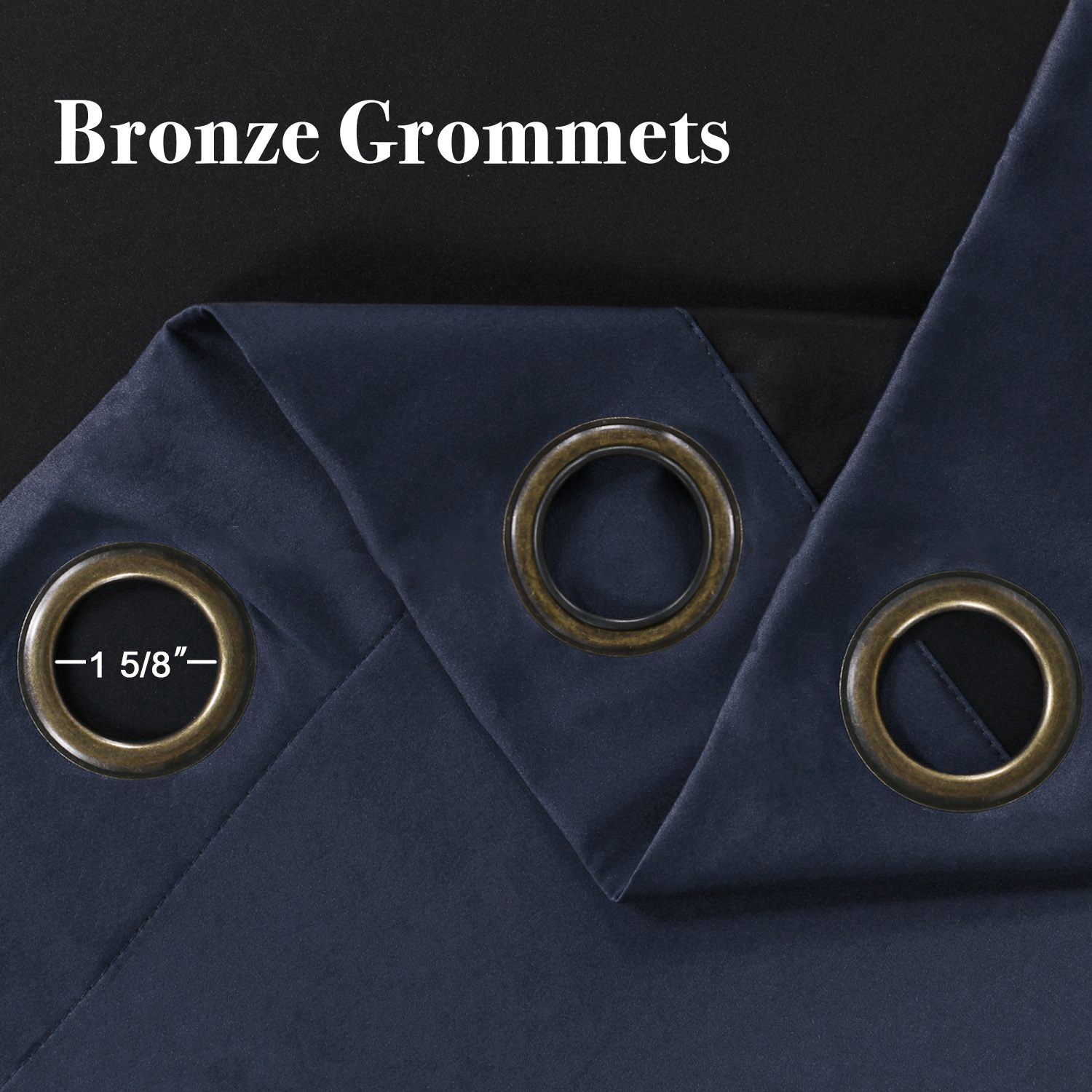 SNOWCITY Insulated 100% Blackout Curtains with Black Liner - Grommet Top