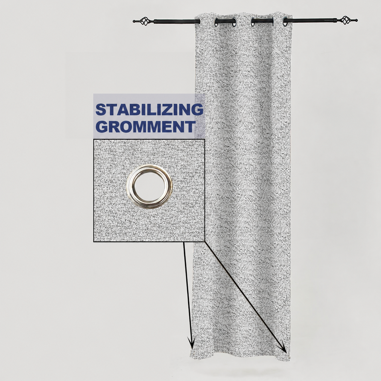 PENGI Outdoor Curtains Waterproof - Desert Black and White