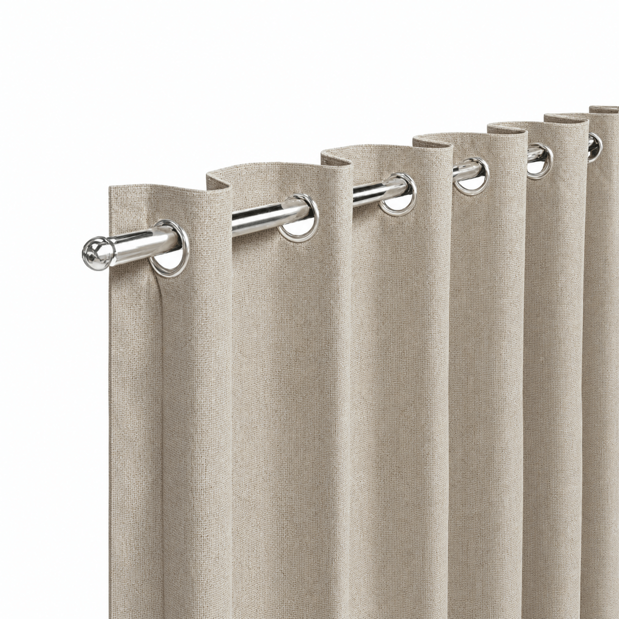 SNOWCITY Outdoor Faux Linen Curtains | 100% Blackout Waterproof