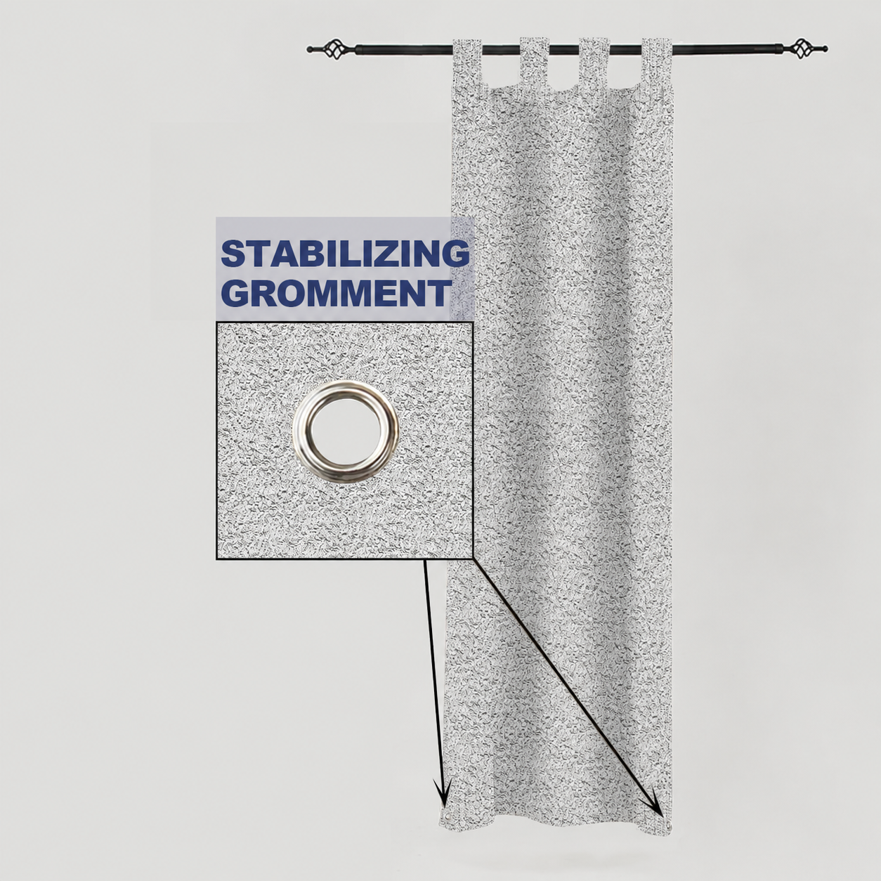 PENGI Outdoor Curtains Waterproof - Desert Black and White