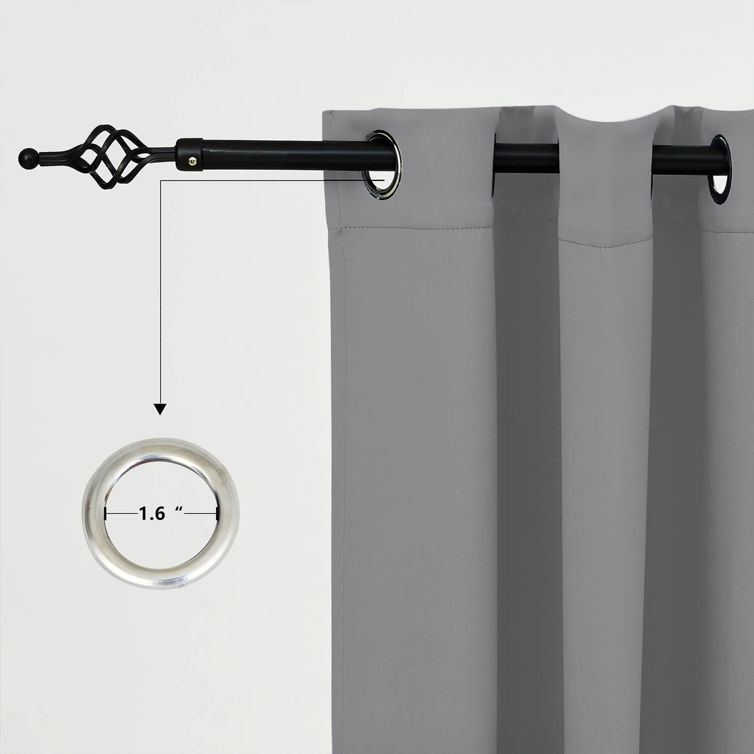 Snowcity Outdoor Curtains Waterproof 1 Panel - Silver Gray