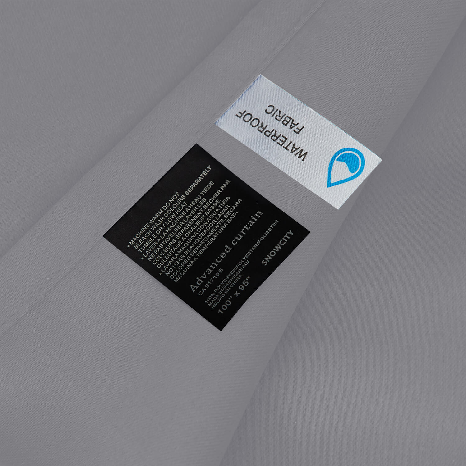 Snowcity Outdoor Curtains Waterproof 1 Panel - Silver Gray