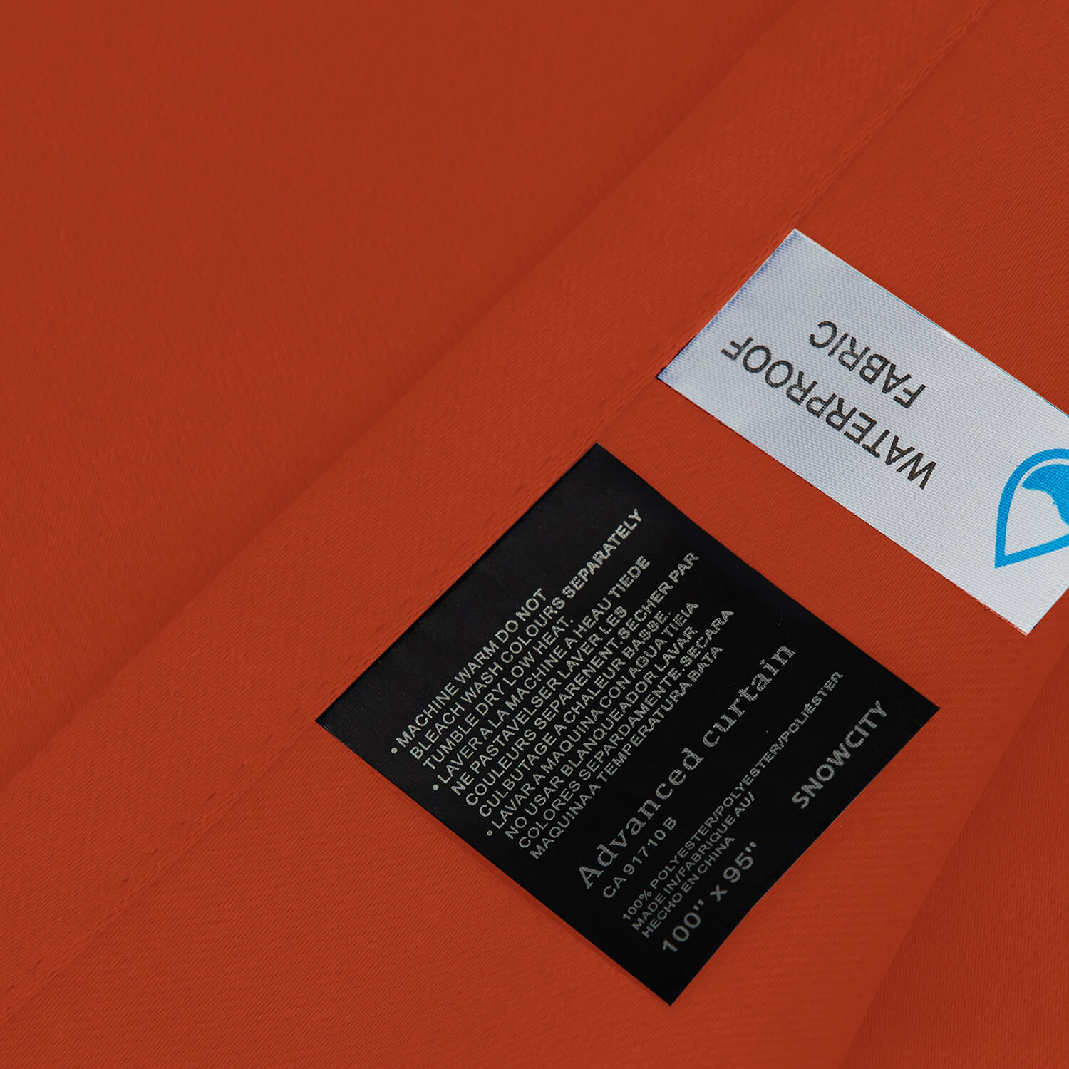 Outdoor Curtains Waterproof Grommet Top 1 Panel - Orange