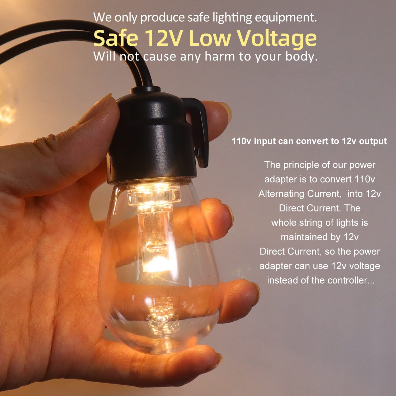 Snowcity LED String Lights Outdoor/Indoor Waterproof 2700K