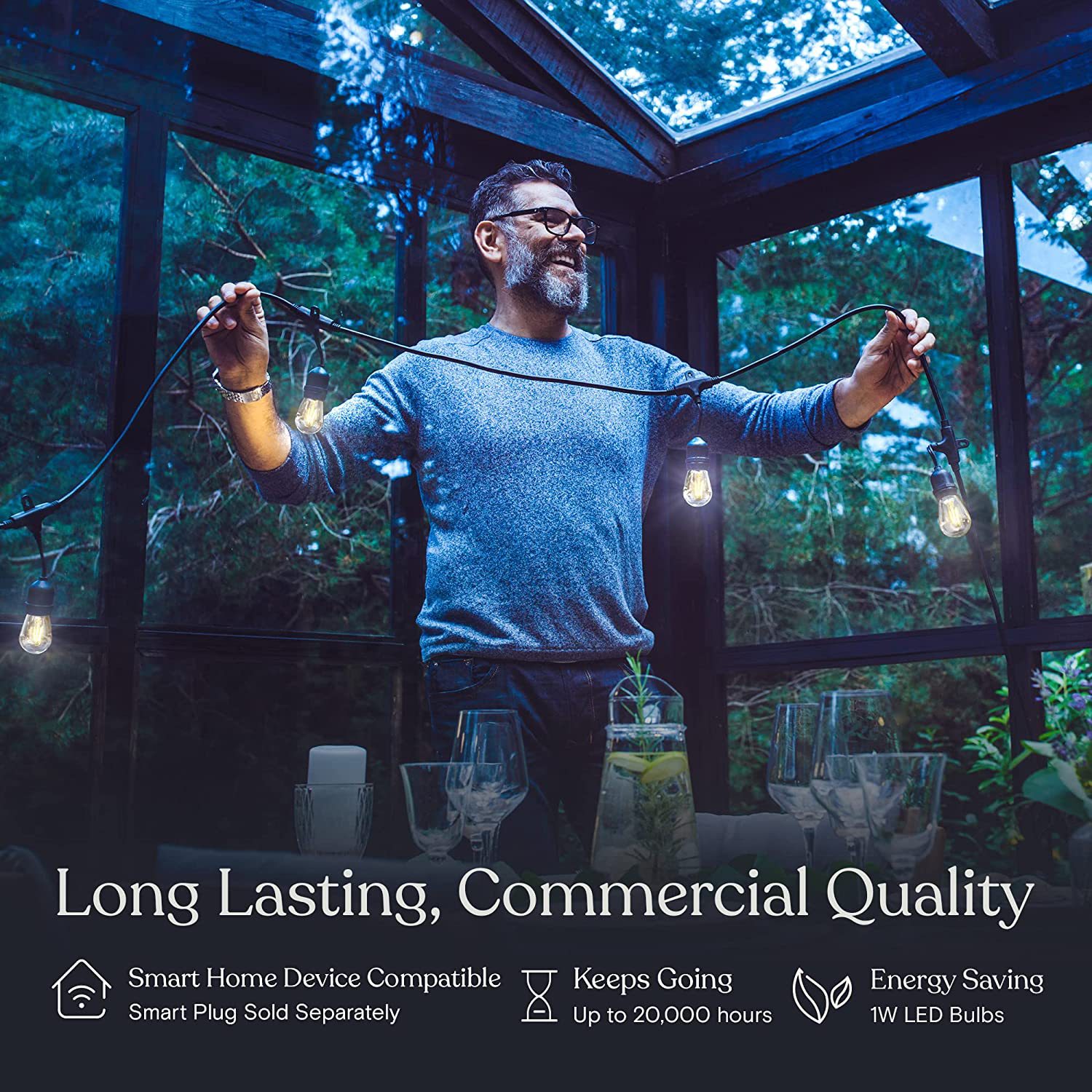 Snowcity LED String Lights Outdoor/Indoor Waterproof 2700K