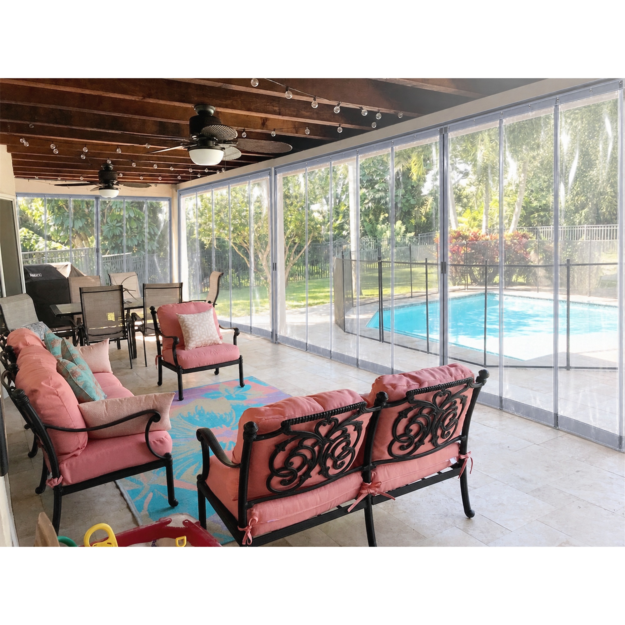 SNOWCITY Outdoor Clear Vinyl Magnetic Thermal Insulated Door Curtain - PVC
