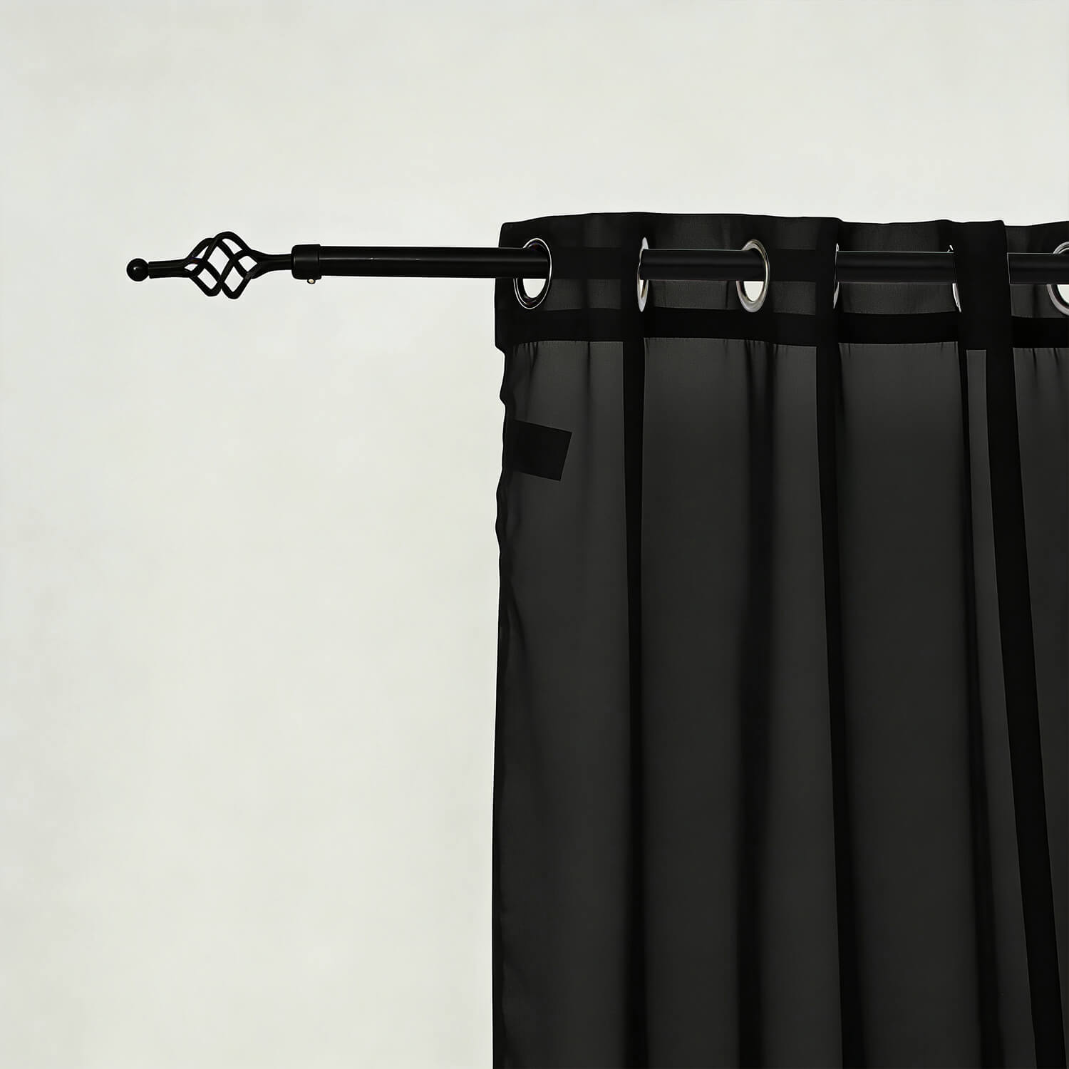 Outdoor Sheer Curtains Waterproof Grommet Top - Black