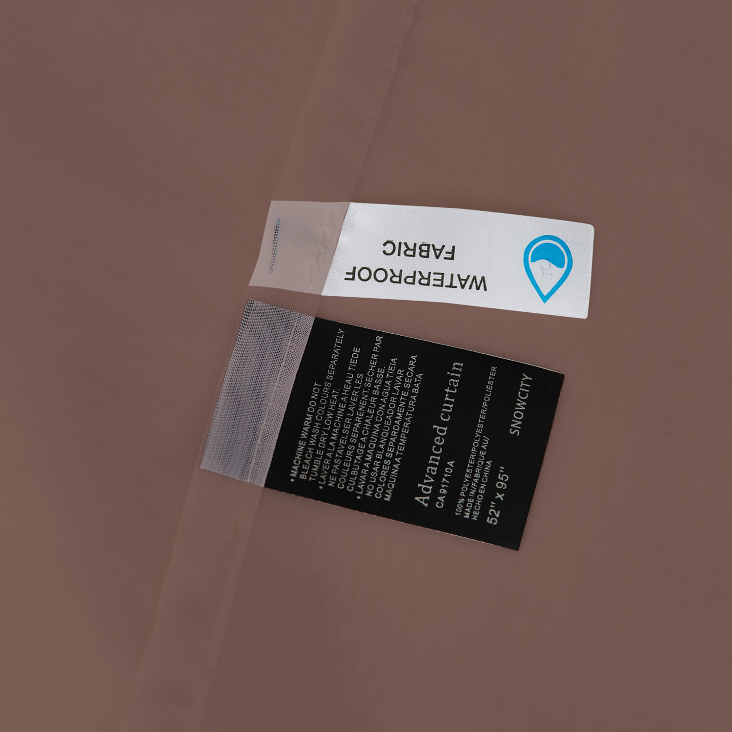 Outdoor Sheer Curtains Waterproof Velcro Tab Top - Brown