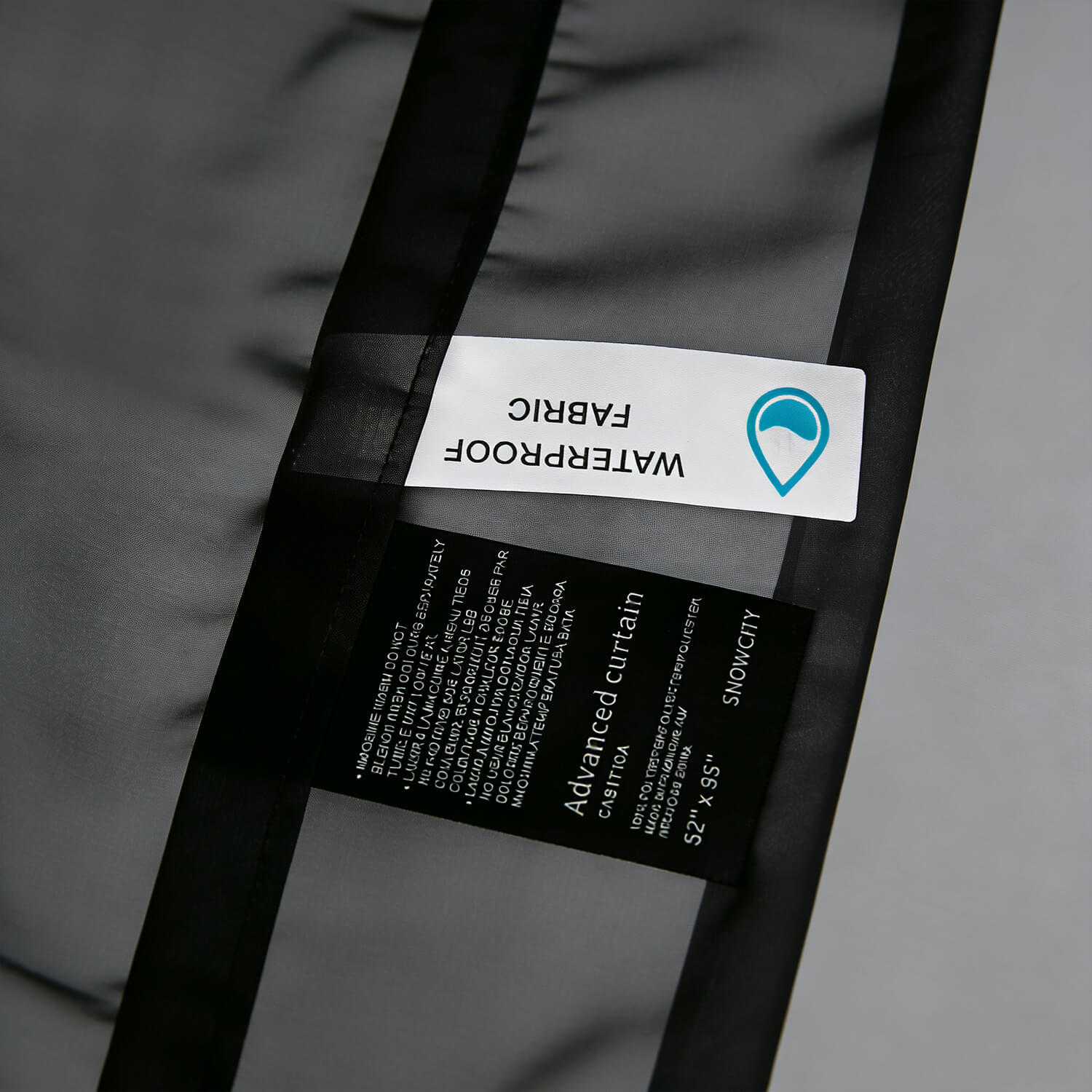 Outdoor Sheer Curtains Waterproof Velcro Tab Top - Black