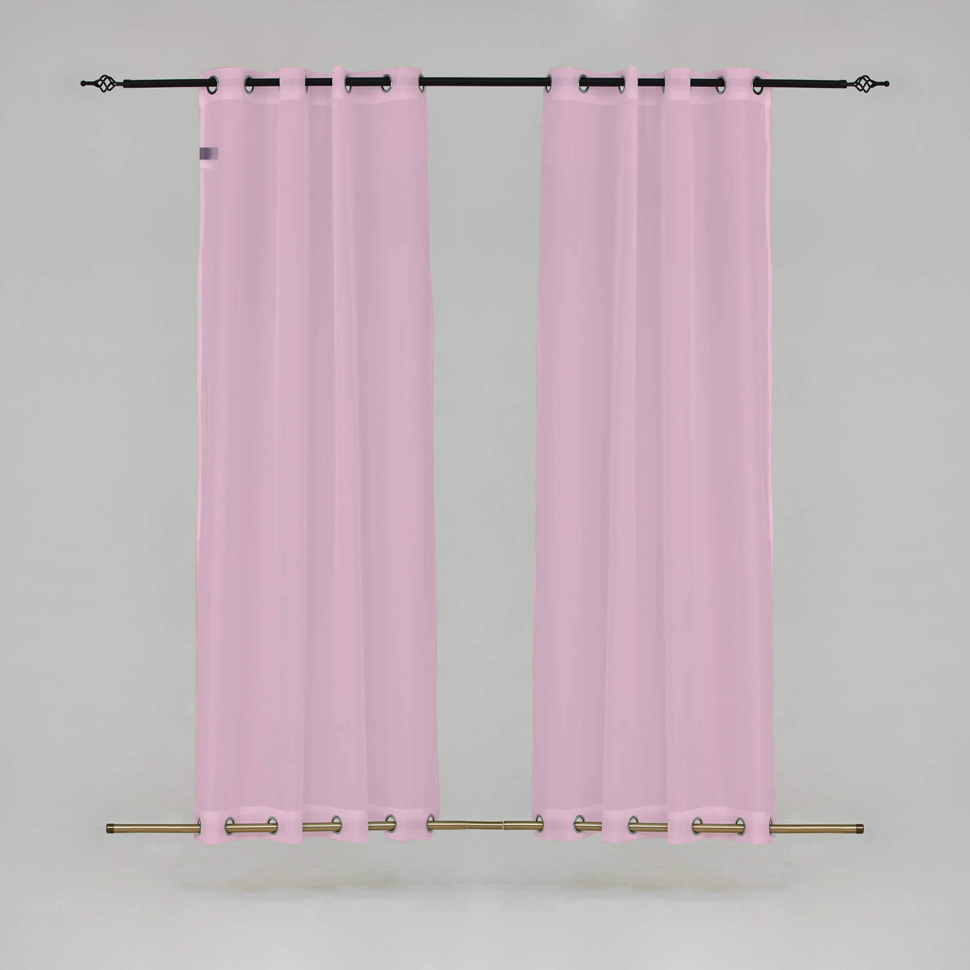 Outdoor Sheer Curtains Waterproof Grommet Top & Bottom - Pink