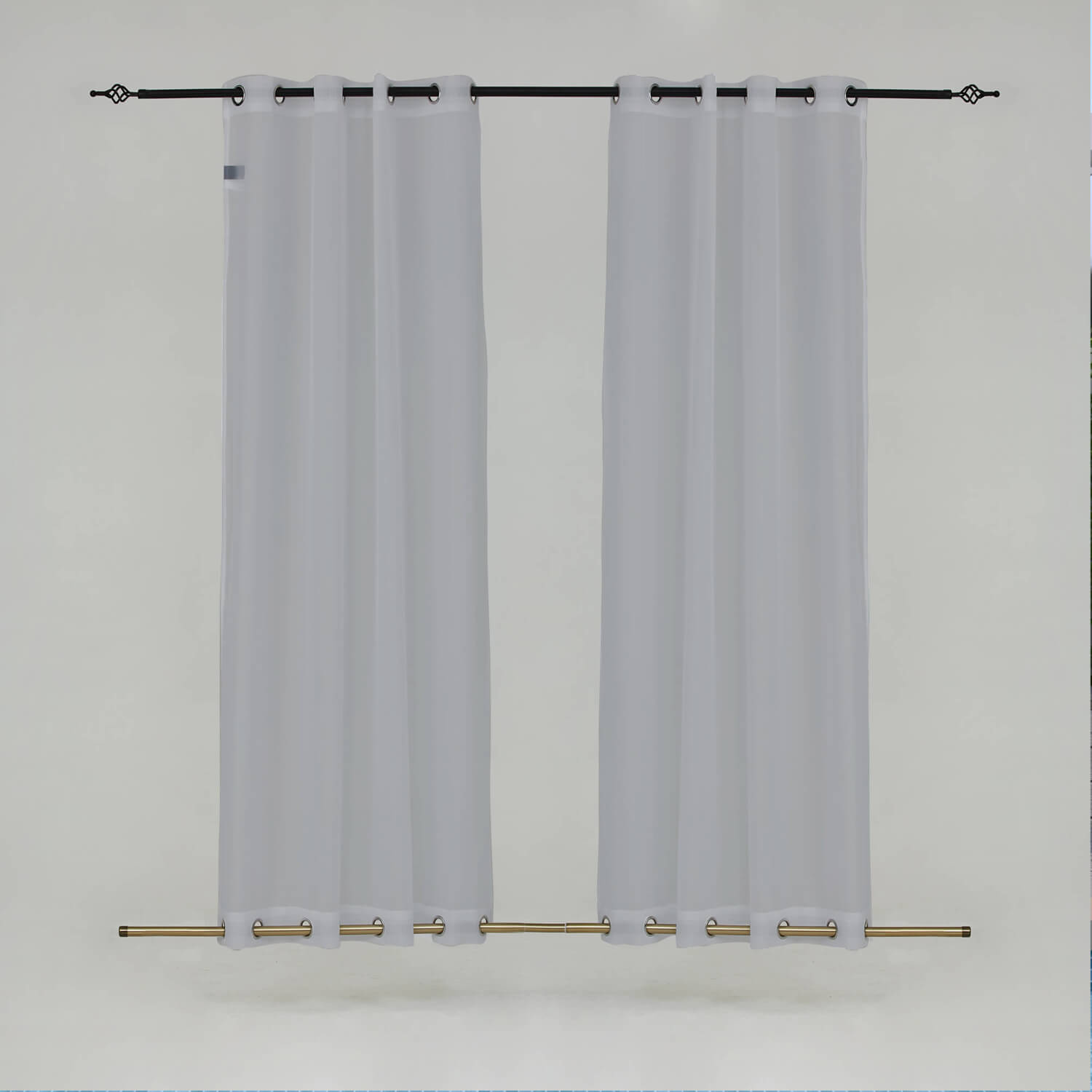 Outdoor Sheer Curtains Waterproof Grommet Top & Bottom - Light Gray