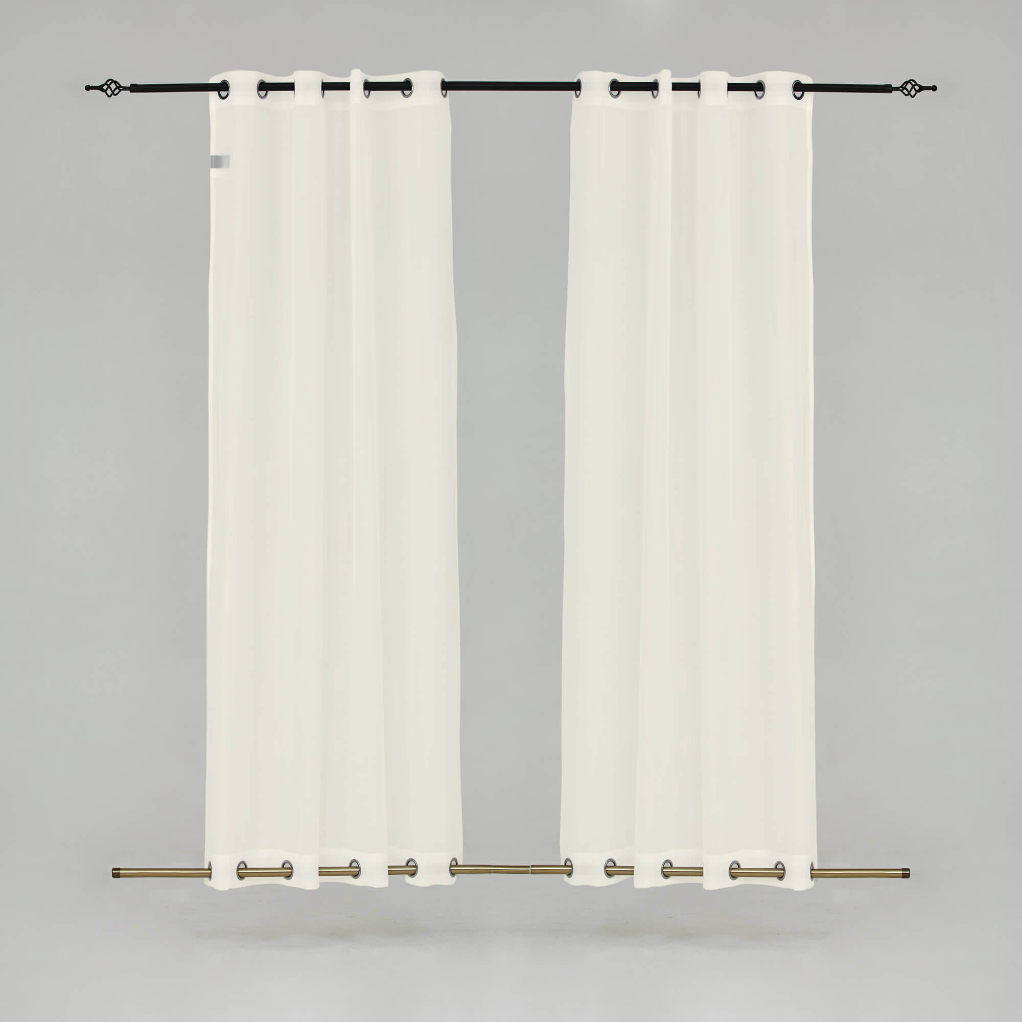 Outdoor Sheer Curtains Waterproof Grommet Top & Bottom - Beige