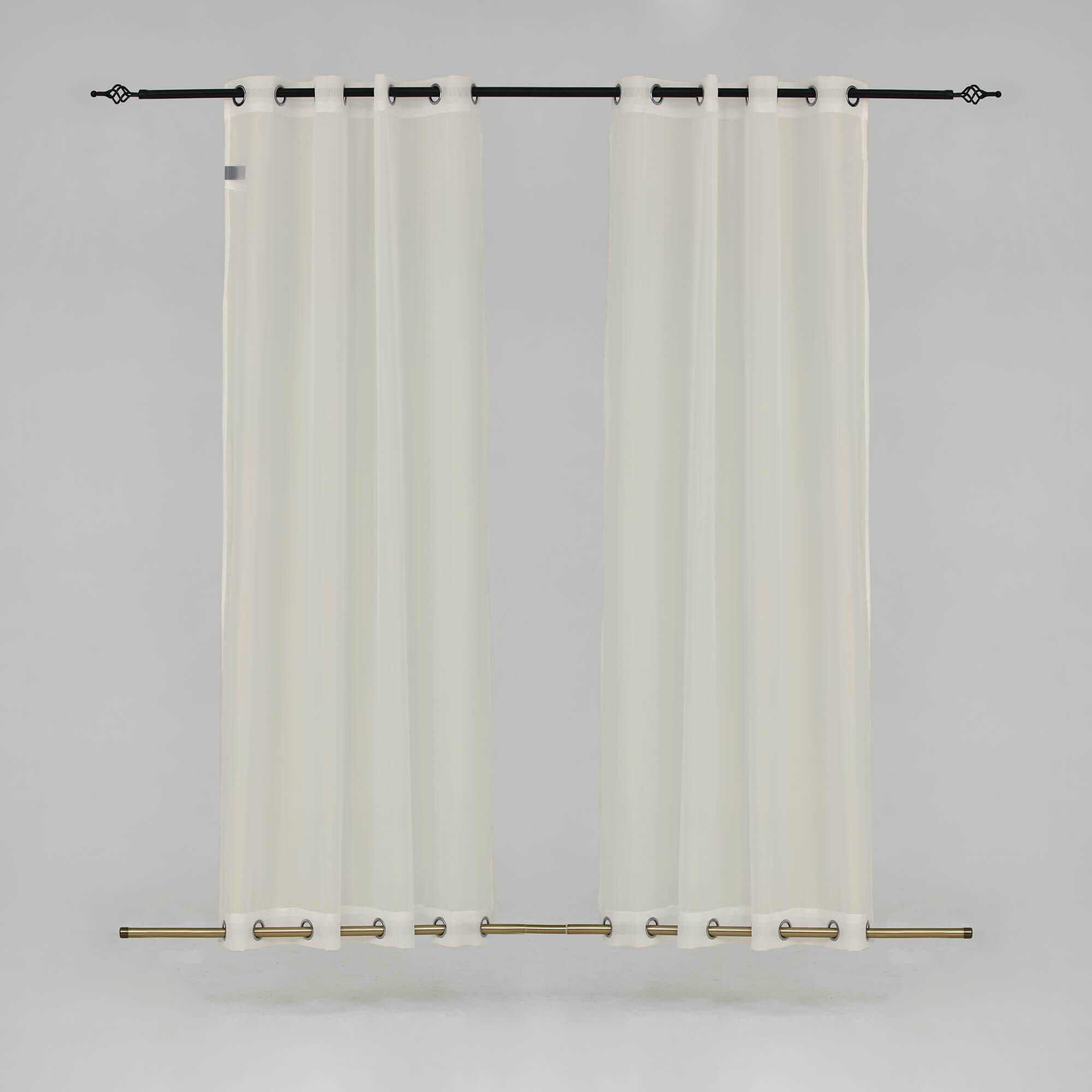 Outdoor Sheer Curtains Waterproof Grommet Top & Bottom - Flaxen