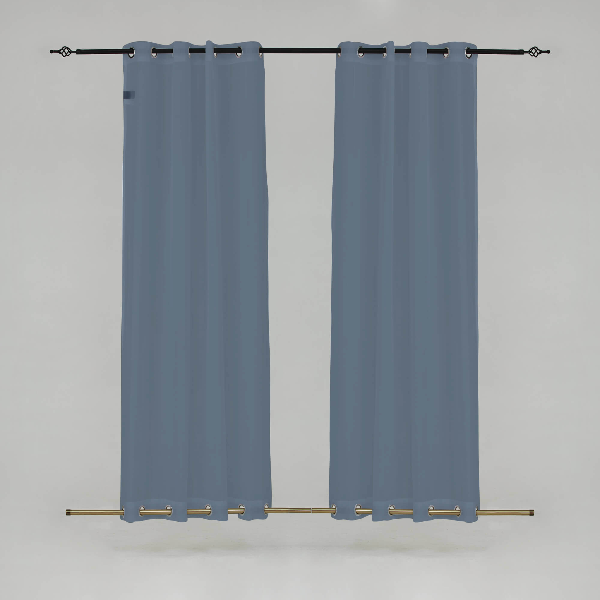 Outdoor Sheer Curtains Waterproof Grommet Top & Bottom - Pale blue