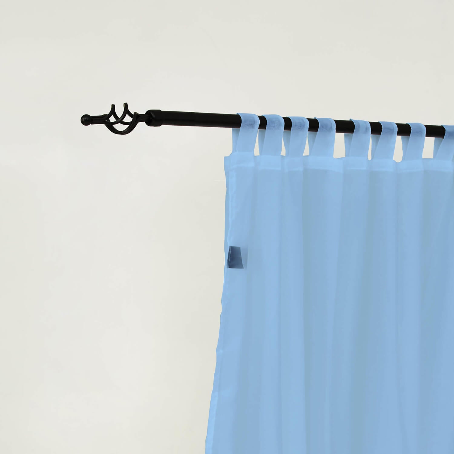 Outdoor Sheer Curtains Waterproof Velcro Tab Top - Sky Blue