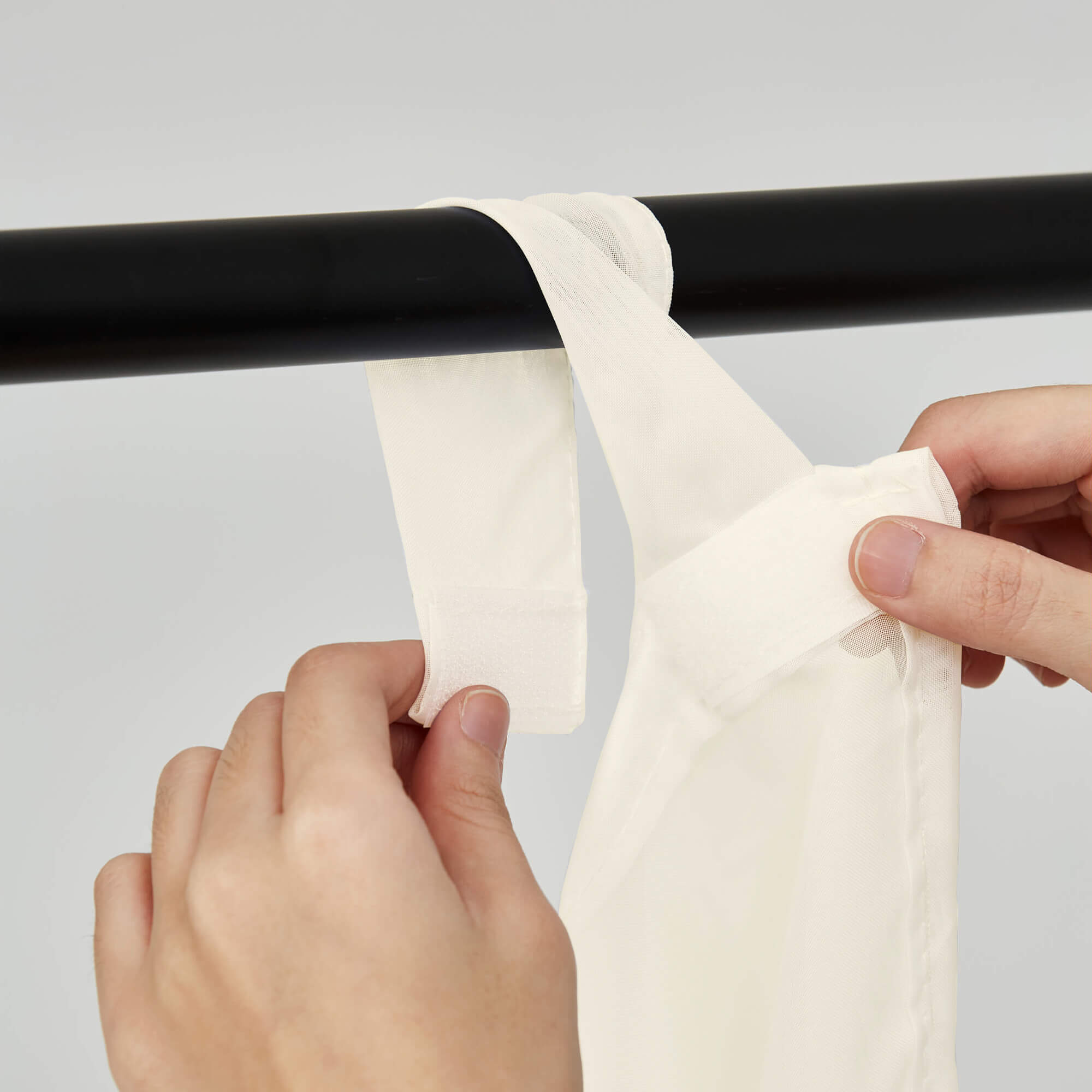 Outdoor Sheer Curtains Waterproof Velcro Tab Top - Beige