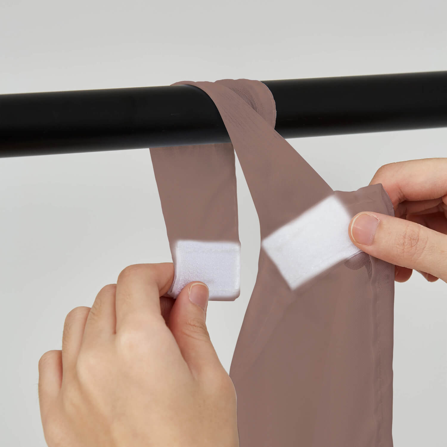 Outdoor Sheer Curtains Waterproof Velcro Tab Top - Brown