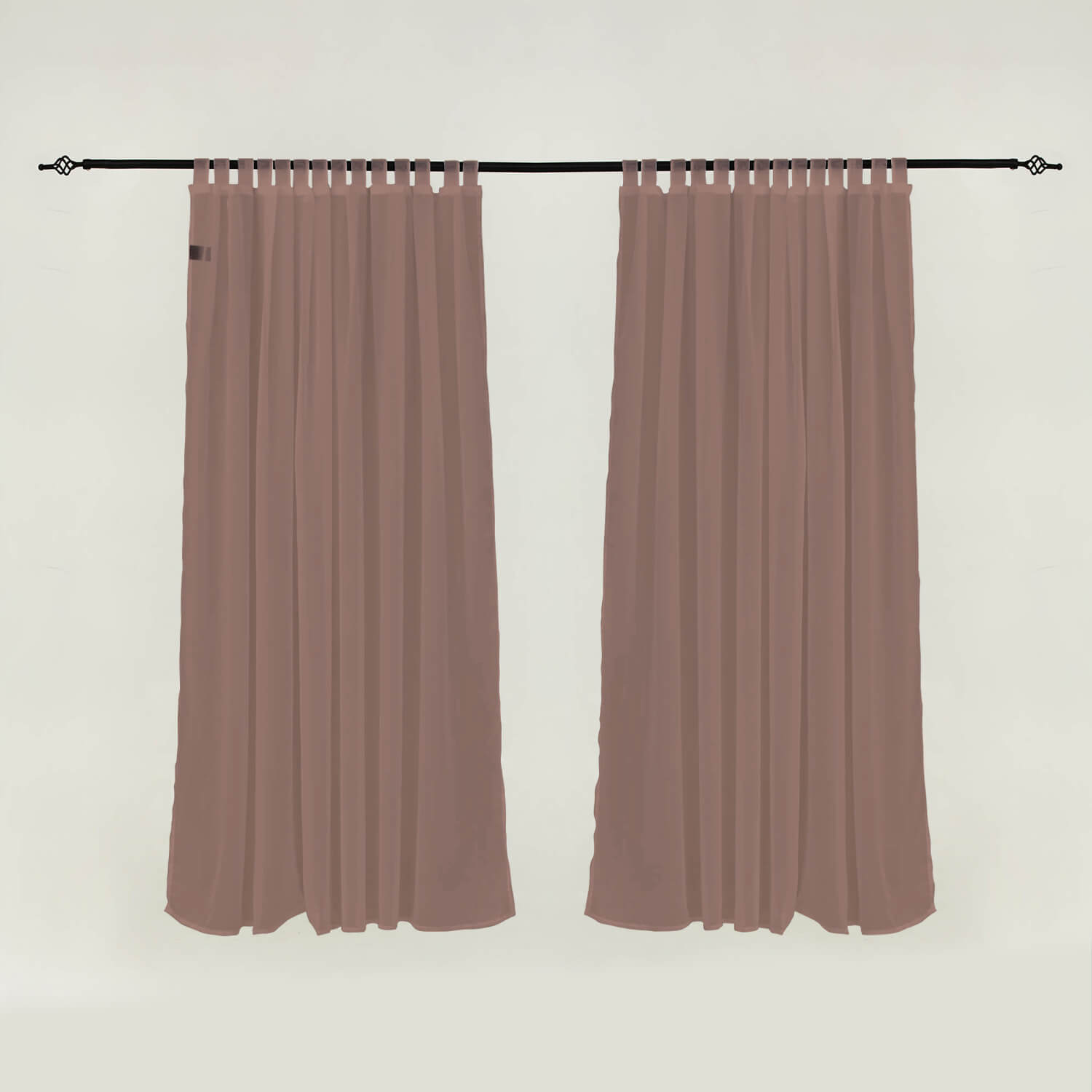 Outdoor Sheer Curtains Waterproof Velcro Tab Top - Brown