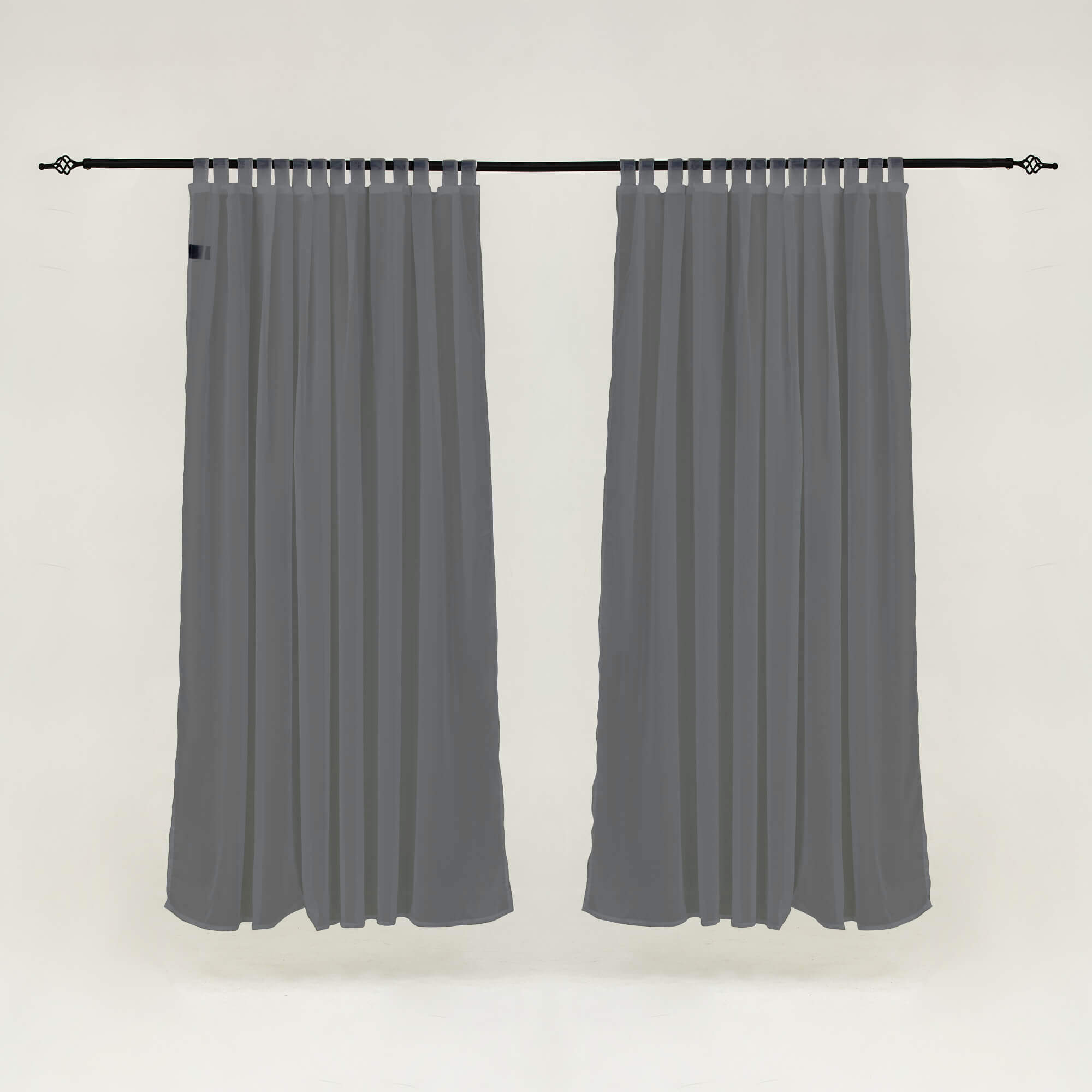 Outdoor Sheer Curtains Waterproof Velcro Tab Top - Gray