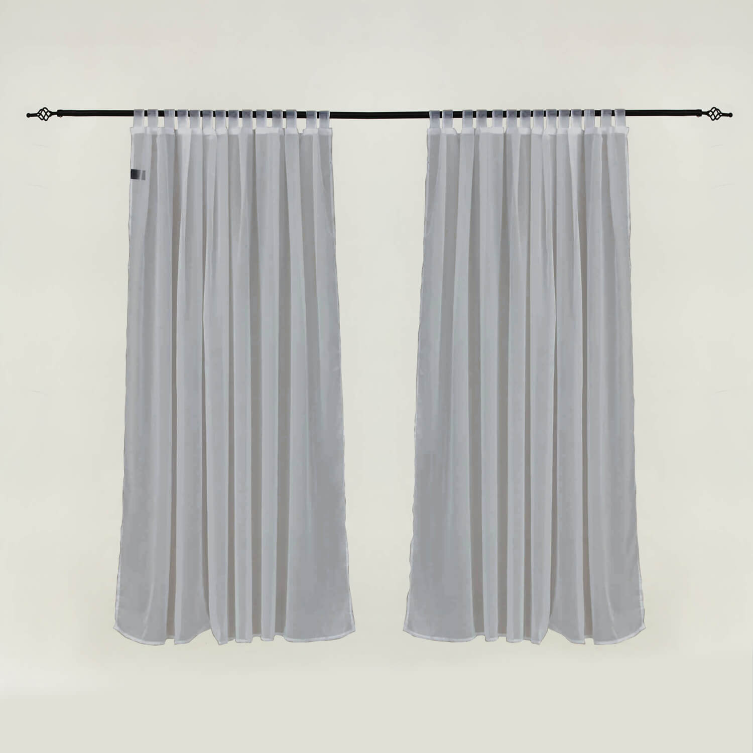 Outdoor Sheer Curtains Waterproof Velcro Tab Top - Light Gray