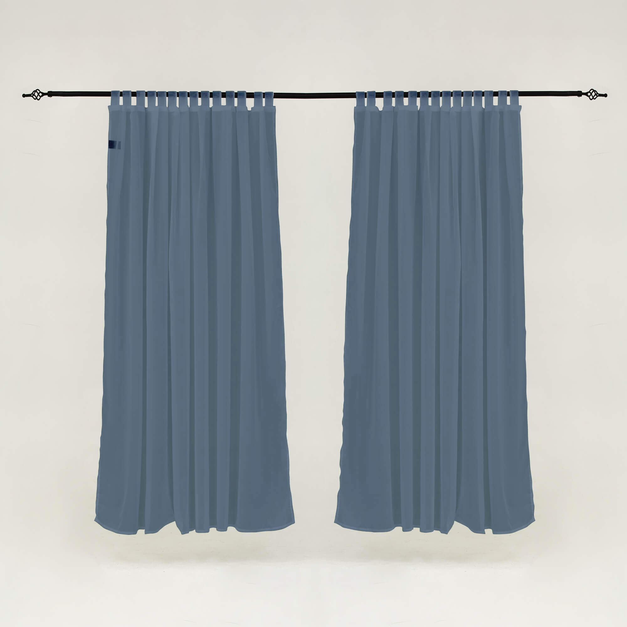 Outdoor Sheer Curtains Waterproof Velcro Tab Top - Pale blue